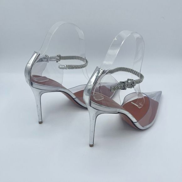 AMINA MUADDI Ursina Crystal-Embellished Glass Leather Pumps Size EU 39 US 9 NWOT - Picture 6 of 15